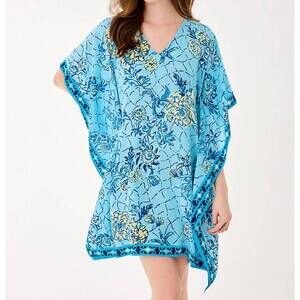 NEW LILLY PULITZER lindamarie silk dress in bellevue blue